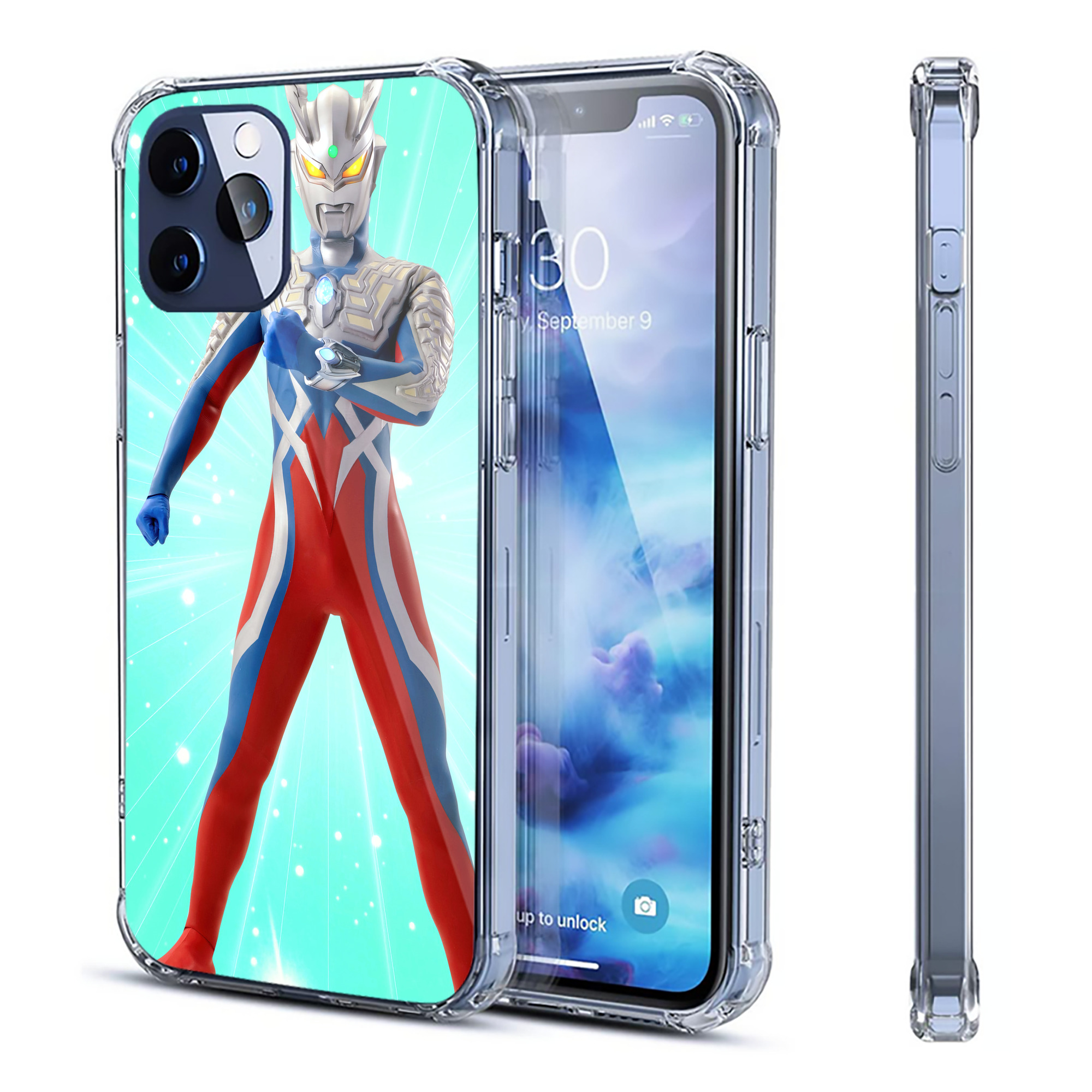 （画像用） ウルトラマン Ultraman 【iPhone 12シリーズ対応】透明スマホケース（クリアソフトケース）